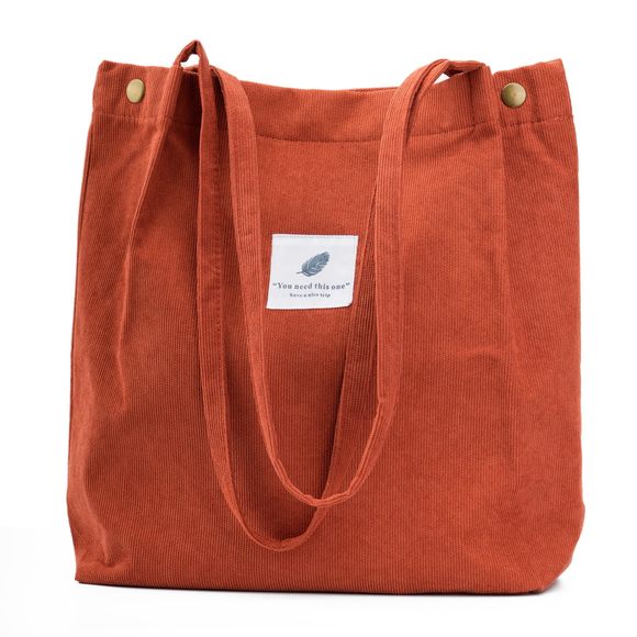 Corduroy Tote Bag Cute Tote Bags Shoulder Bag With Inner Pocket UwU - Picture 1 of 6